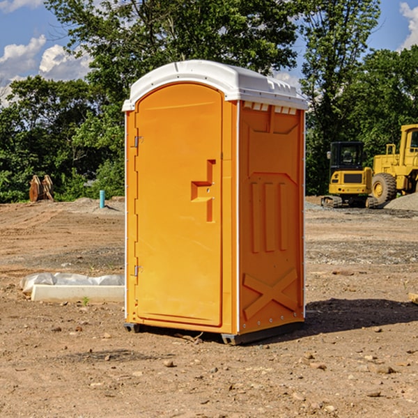 how often are the portable restrooms cleaned and serviced during a rental period in Couderay